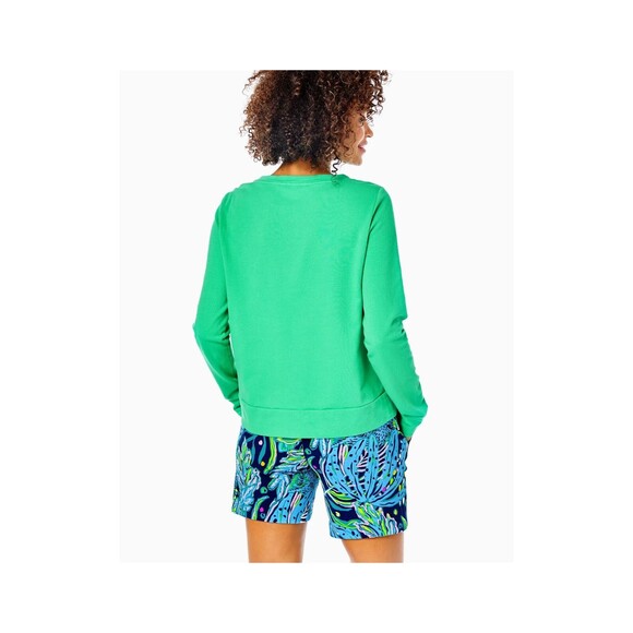 Lilly Pulitzer Rami Sweatshirt Tunic Top Graphic Pullover Beaded S NWD 279050 - Picture 3 of 11